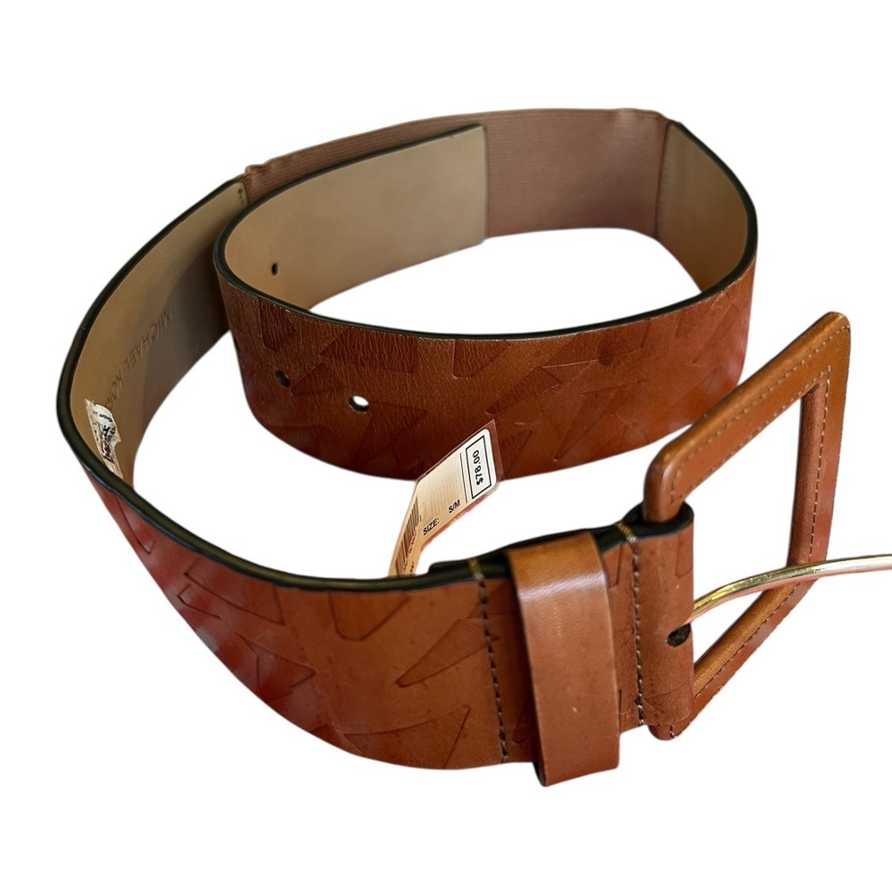 MICHAEL KORS Leather Belt Brown 2” Wide Size S/M